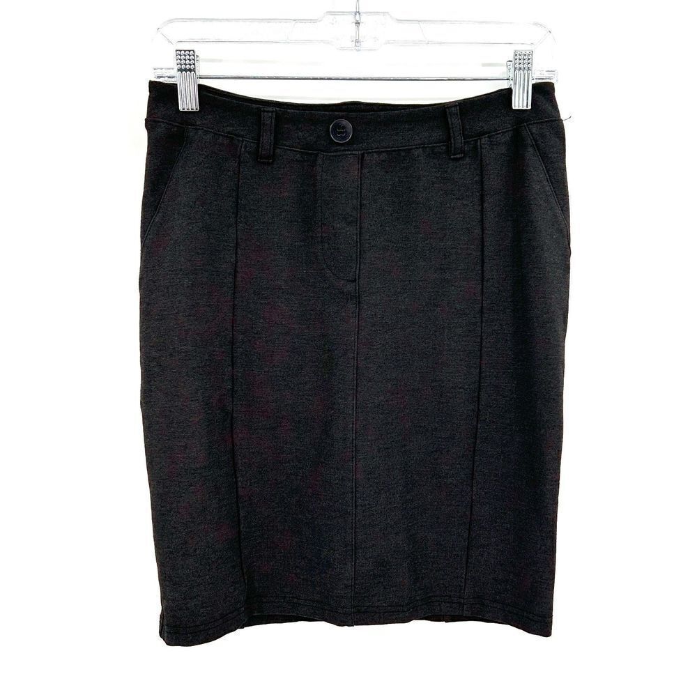BETABRAND Dark Charcoal Gray Pull On Stretch Pencil Skirt Size Small